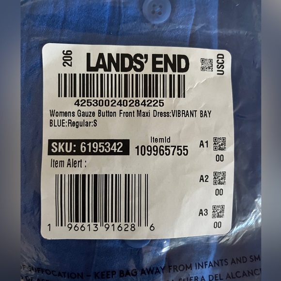 NWT Lands’ End Gauze Button-front Maxi Dress (S) - Picture 6 of 9